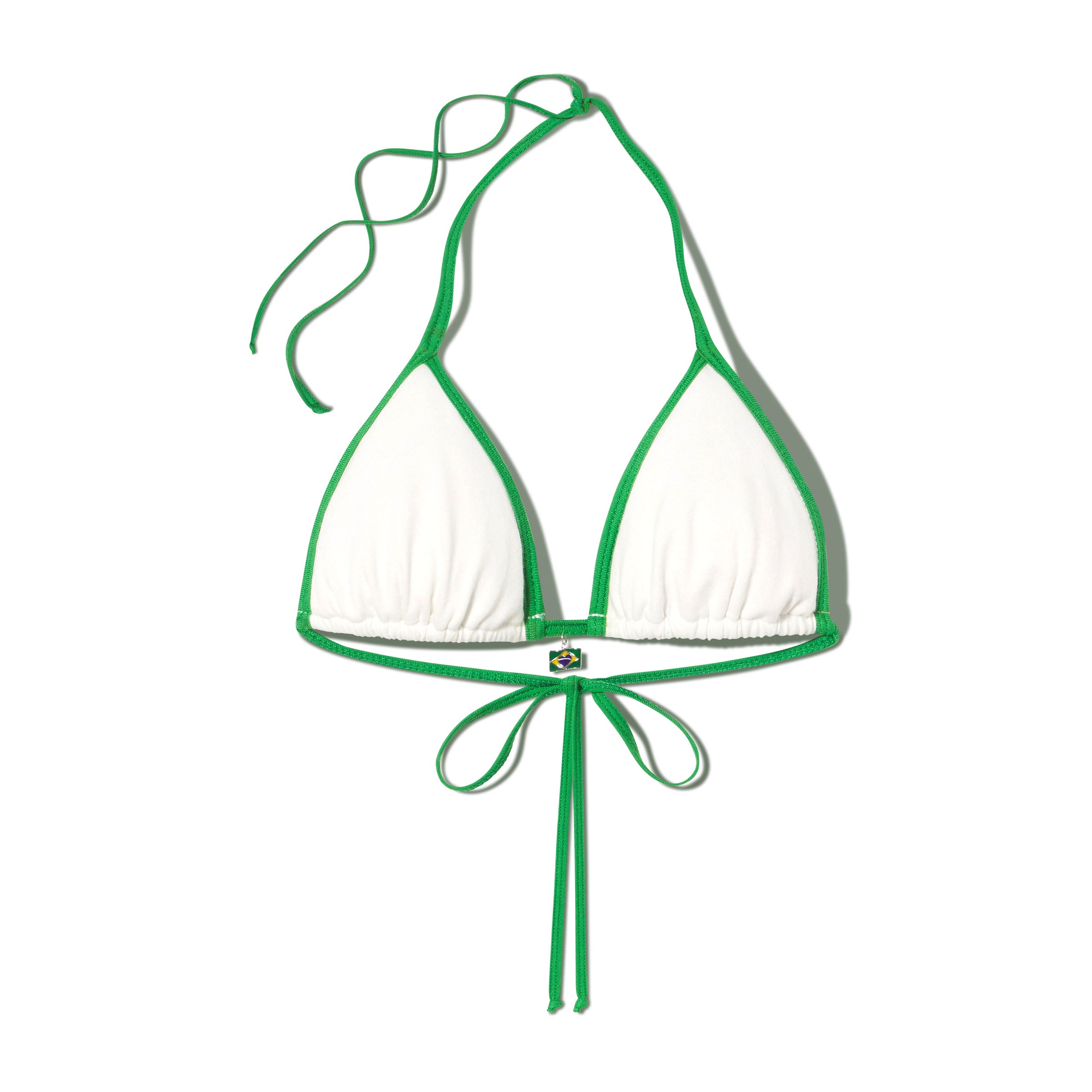 Bikini Triangle Zaful/Shein Taille S Vert à Rayures Blanches - Neuf Avec étiquettes