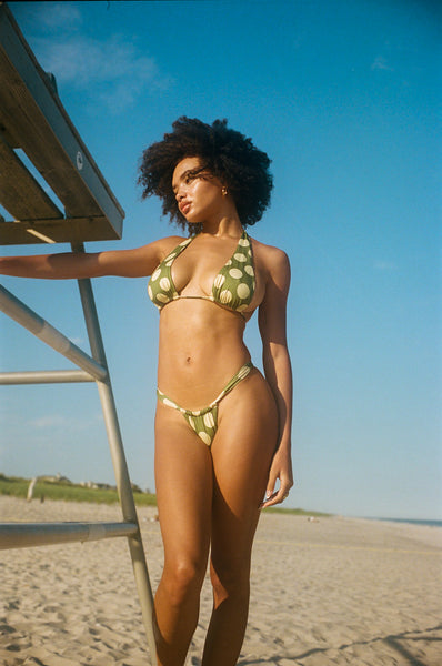 Neptune Bottom | Green & Cream Large Dot
