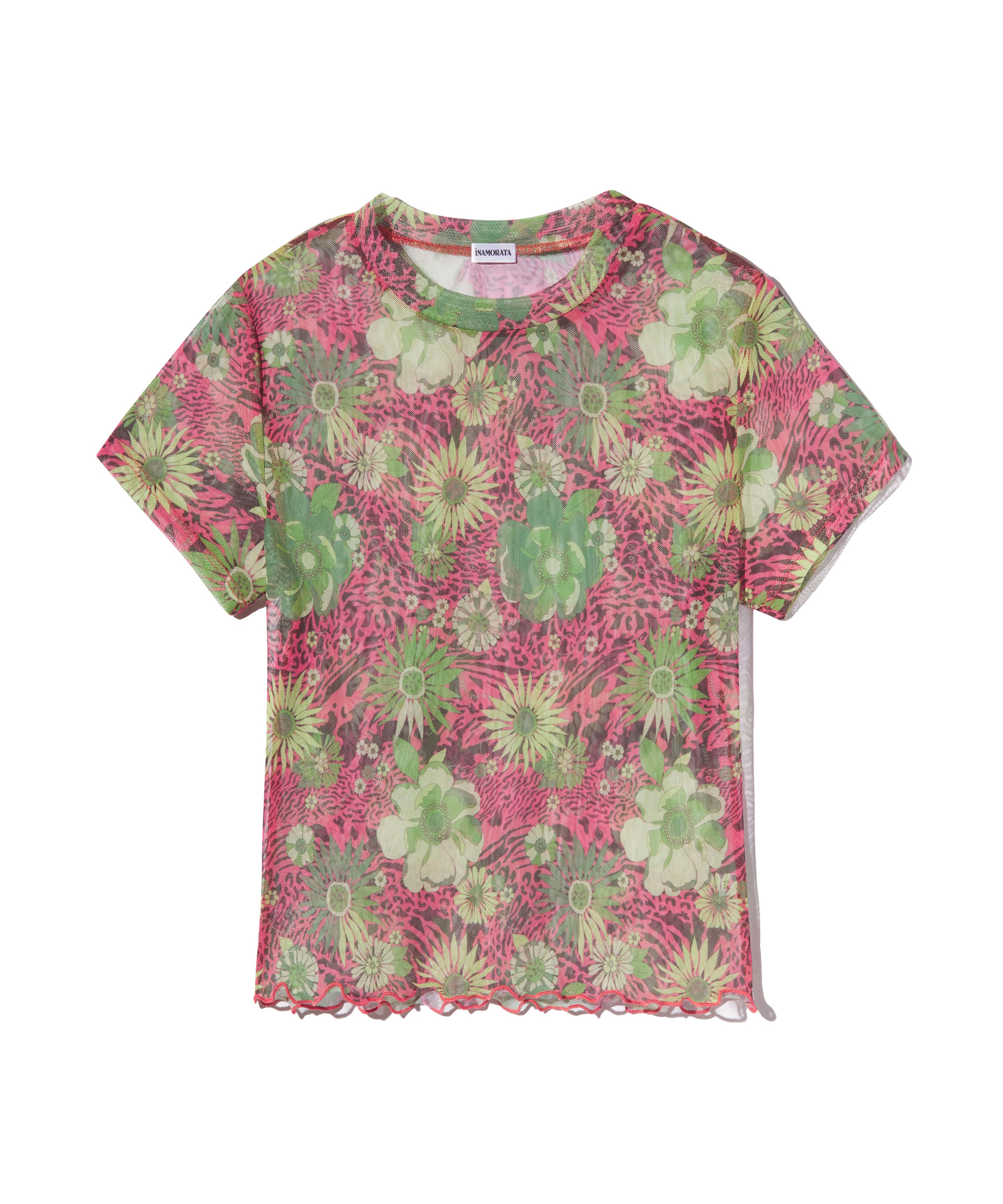 Bambi Baby Tee Pink Floral Zebra Wave Inamorata