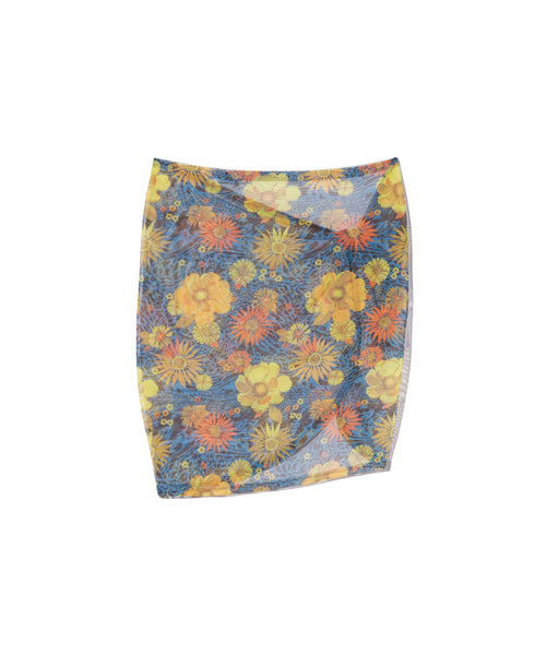 Selma Wrap | Blue Floral Zebra Wave