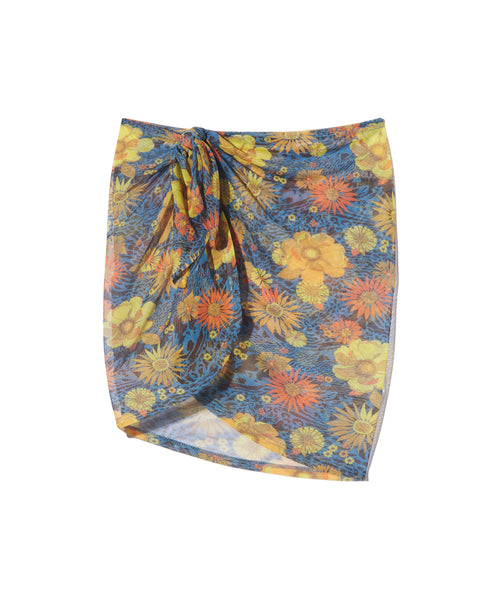 Selma Wrap | Blue Floral Zebra Wave