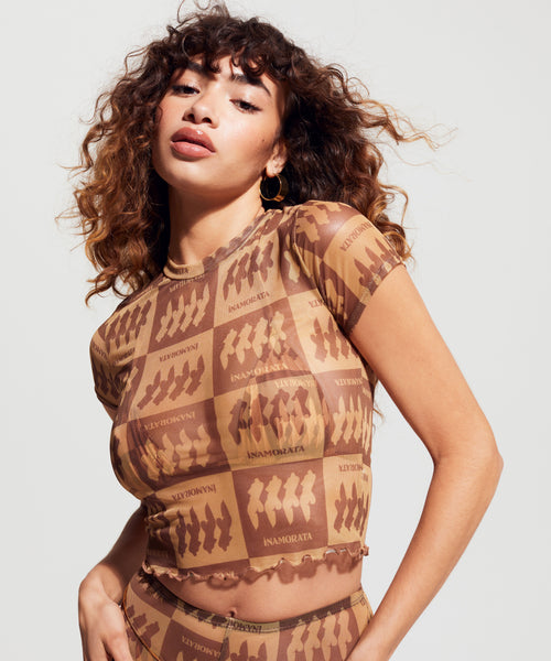 Bambi Baby Tee | Brown Check