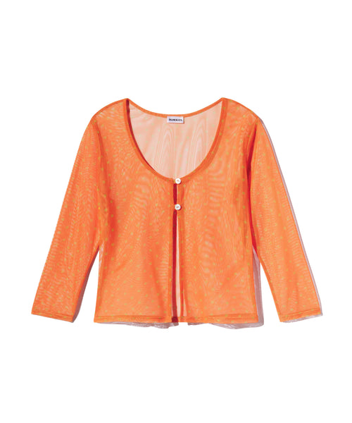 Kaia Cardigan | Orange & Mustard Small Dot