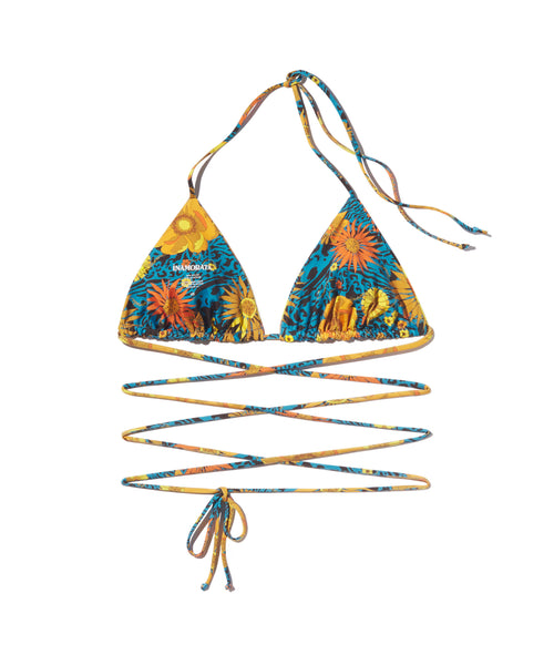 Las Olas Top  | Blue Floral Zebra Wave